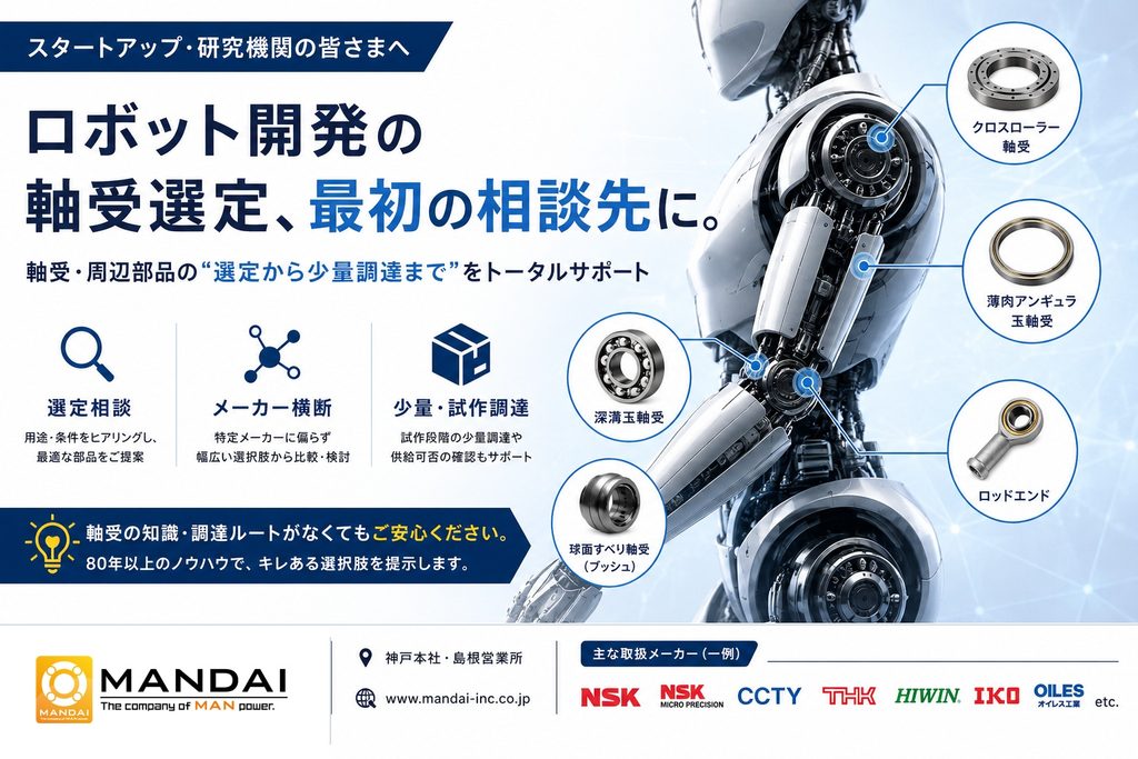 日刊工業新聞に掲載！ロボット関節用軸受の選定、萬代にご相談ください